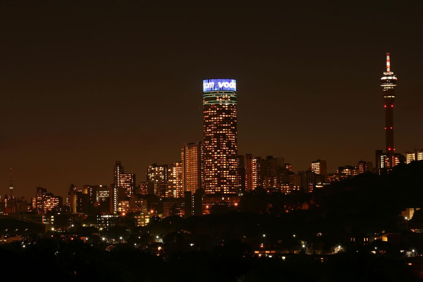Johannesburg skyline at night Photo by Nico Roets